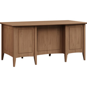 Atlantic executive desk with finished back in brown maple, King's Impressions Lancaster PA