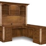 London corner L desk with hutch in solid hardwood, King's Impressions Lancaster PA