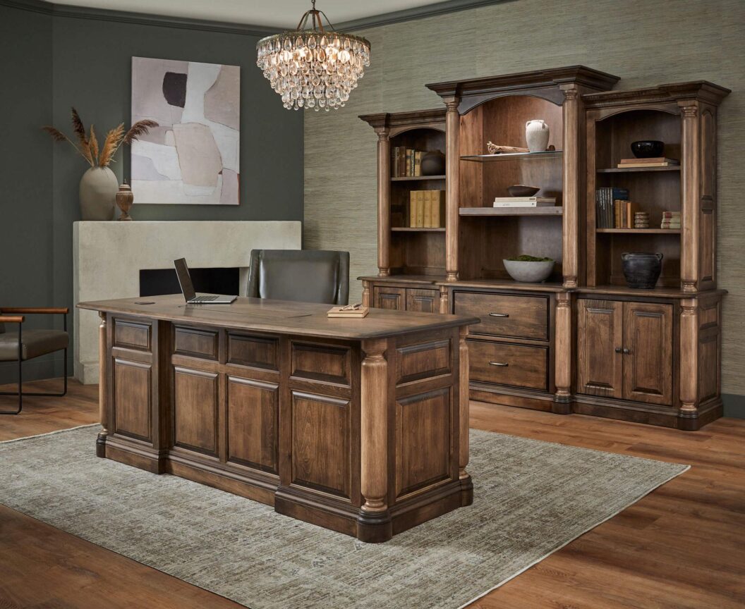 London executive desk styled in a formal home office, King's Impressions Lancaster PA