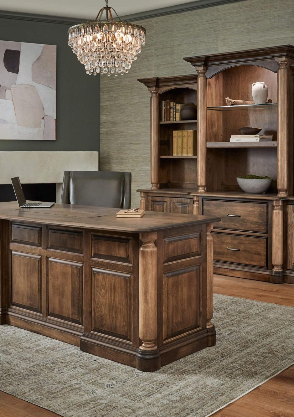 London executive desk styled in a formal home office, King's Impressions Lancaster PA