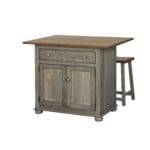 J109 small kitchen island in pewter with special walnut top