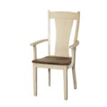 J60 Ashville side chair in antique white with special walnut seat