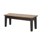 Leg dining bench in black with special walnut top