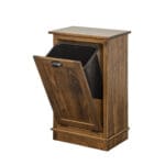 J7 tilt-out trash cabinet shown open with bin extended