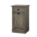 J77 trash cabinet with drawer in pewter with special walnut top