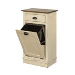J77 trash cabinet with drawer shown open with bin extended