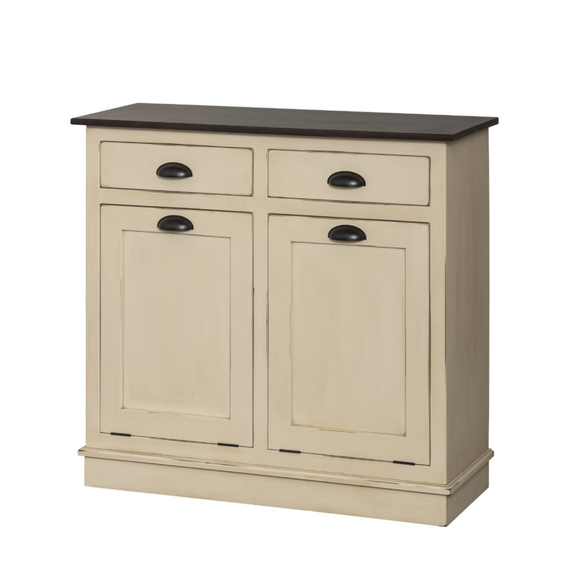 Double Trash Cabinet with Drawers