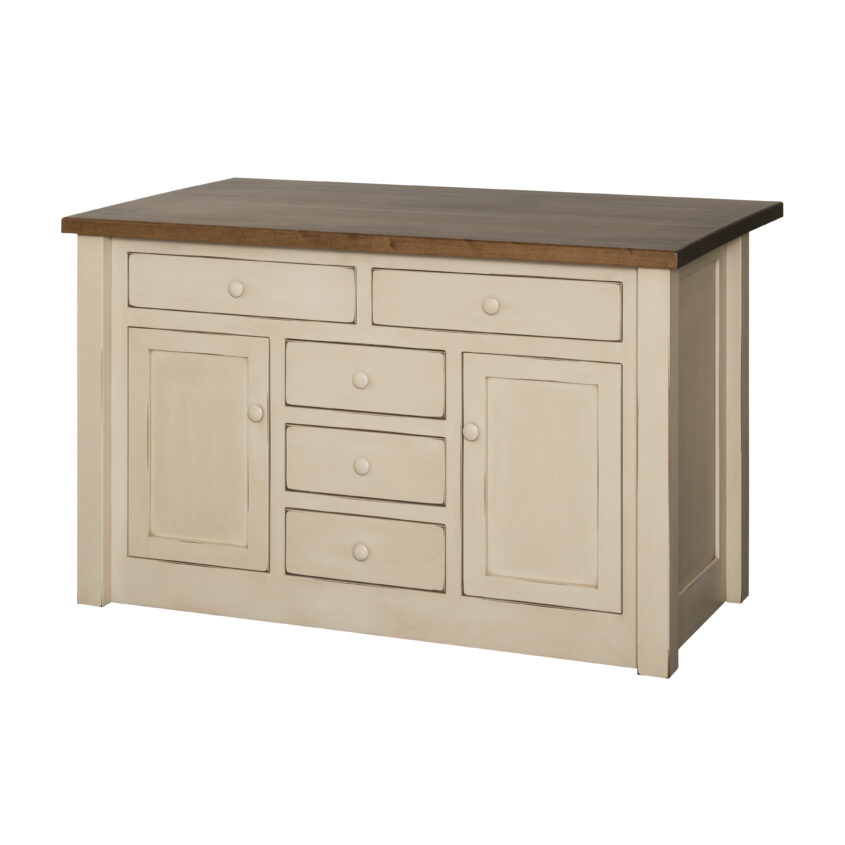 Kitchen Five Drawer Island with Straight Legs